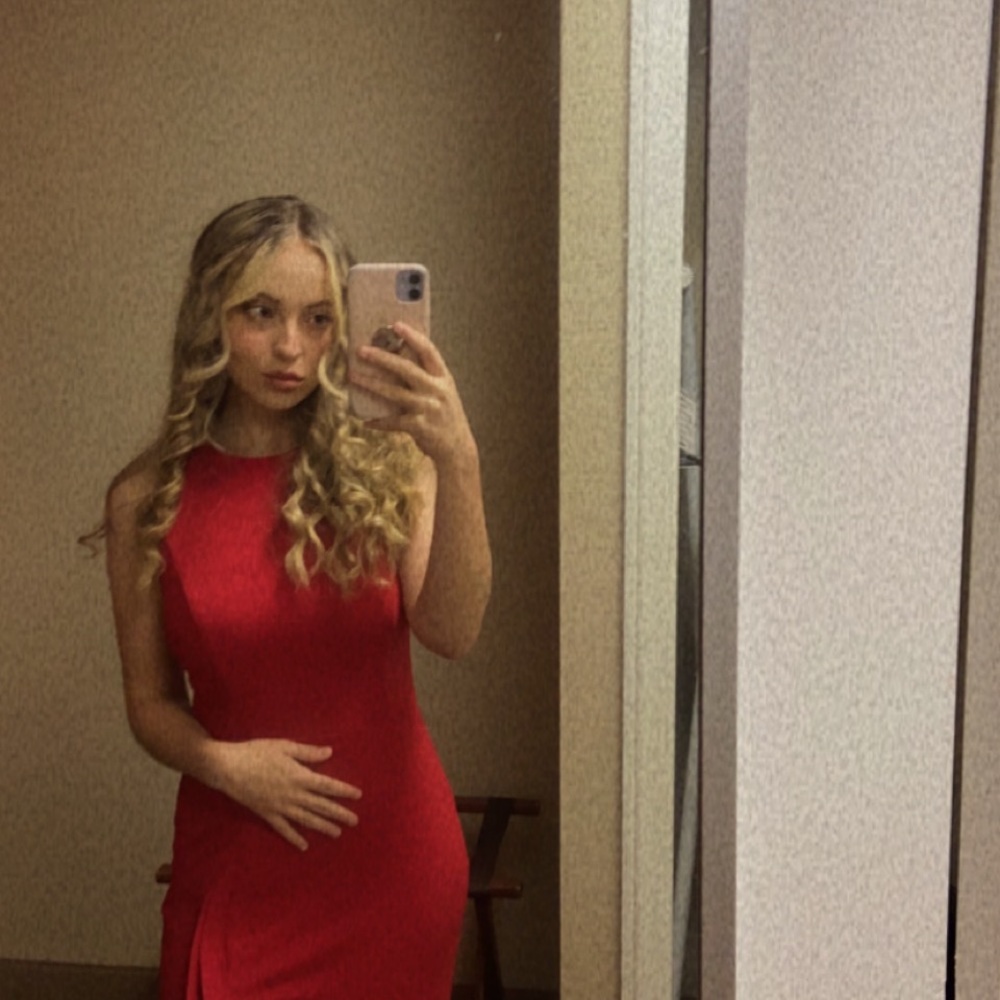 Red Ruffled Dress - Picture 2 of 3
